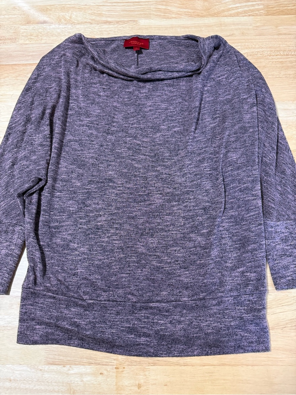 Women’s Jennifer Lopez Purple Marled Dolman Sweater Top Size Large